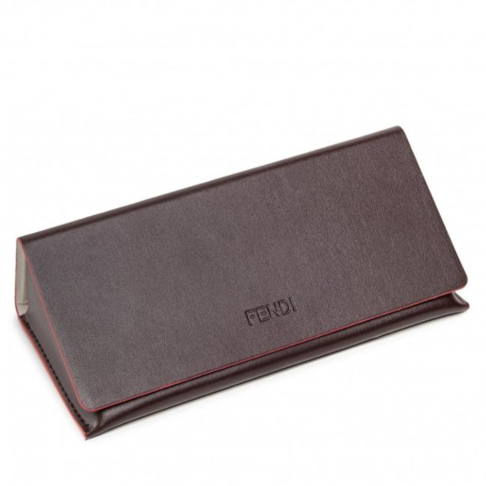 FENDI Triangular Small Empty Sunglasses Eyeglasses Case & Cloth‎ Brown NEW